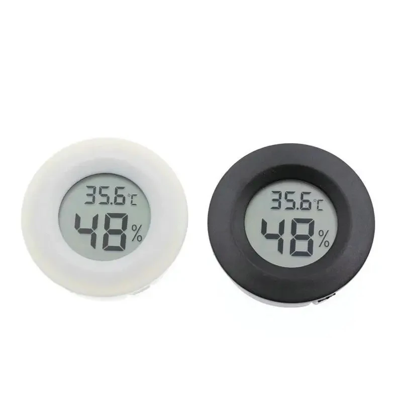 -50 +70 ° C 미니 LCD 디지털 온습도계 원형 온도 습도 테스터 센서 감지기 (냉동고, 시가 상자용)