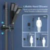 10 Inch Slide Bar Shower Faucet Luxury High Pressure Shower Heads and Handheld Spray Combo Set Wall Mounted Shower 2