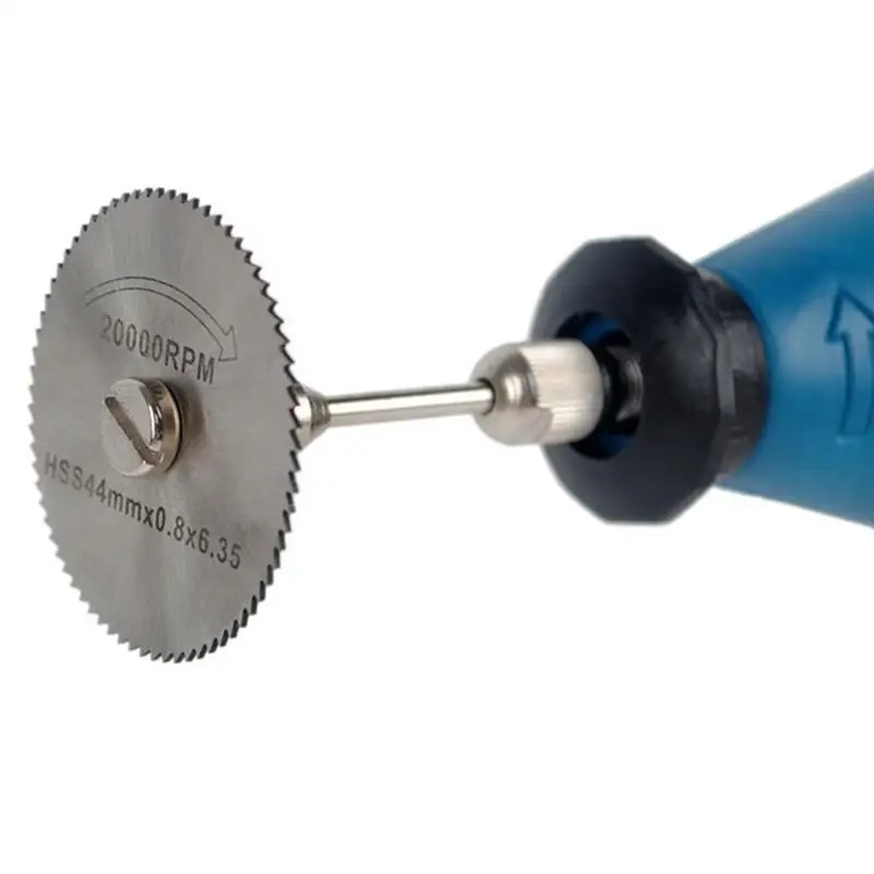 Drill 6pc 1/8" Shank High Speed Steel Mini Saw Blades with Mandrels for Dremel Foredom Rotary Tool