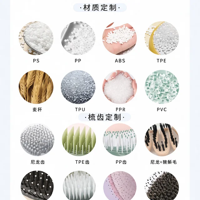Versatile Hair Styling Comb Selection Plastic Beauty Tools Mirror Collection Travel Portable Lightweight Grooming Aid 5