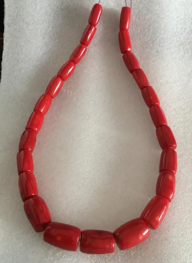 

51cm Beautiful form Column Red Coral Jewelry Making loose beads strand