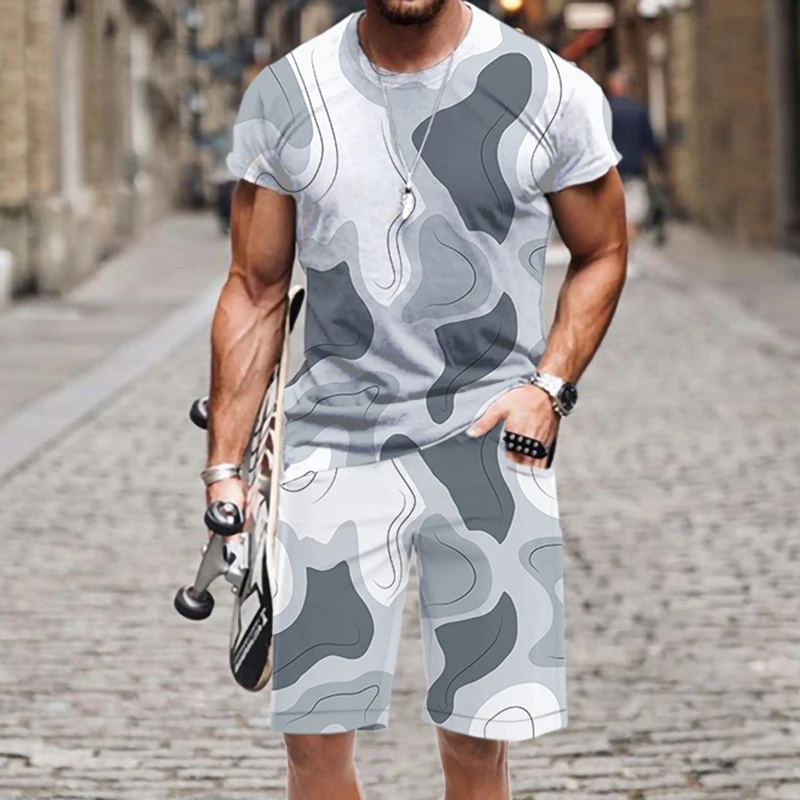 

Men's Shorts Men's T-shirt Set Funny Luxury Tops Short Sleeve Street Outfit Hip-hop Casual Fashion Hot Sportswear Beach 2022 New