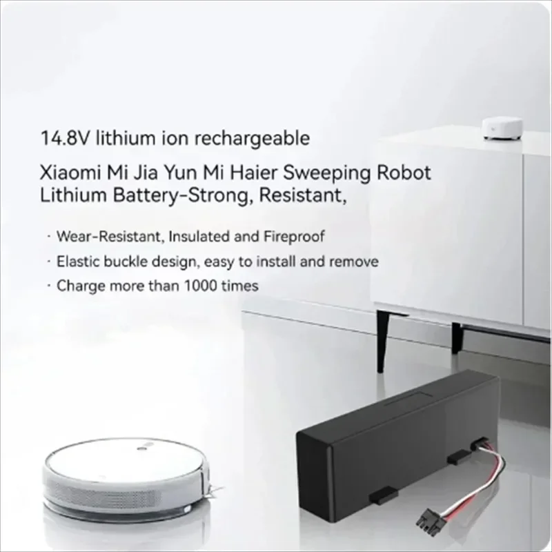 Li-ion Sweeper Battery for Xiaomi Mijia Mi Robot Vacuum-Mop P, Sweeping and Cleaning Robot, 18650 4S1P 14.8V 12800mAh STYTJ02YM 4