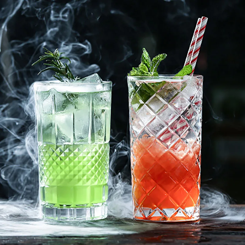 European Embossed Engraved Colin Cup, Straight Body Cocktail Cup, Juice Cup, Long Island Iced Tea Cup, Gold Tangli Mojito Cup