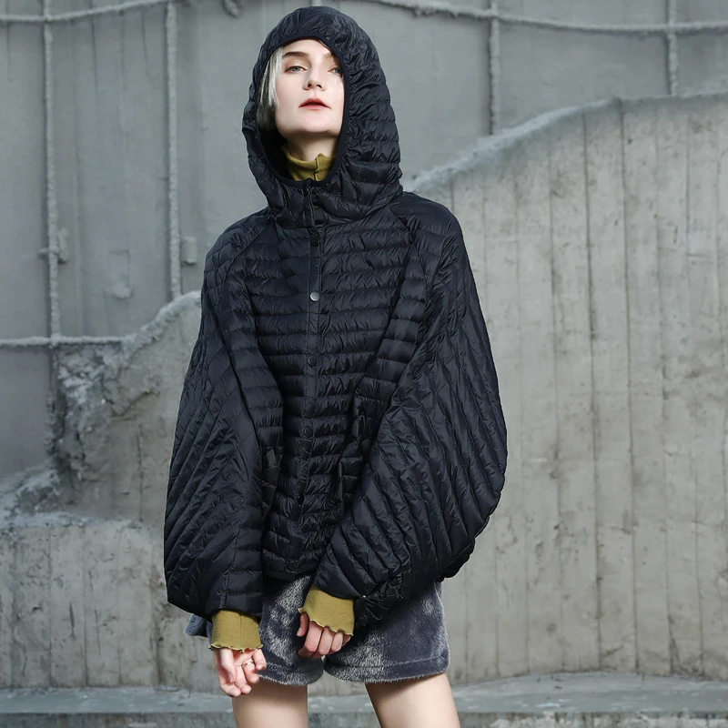 317793-b69b94.jpg S528cc95e74104c7189c3901547b9fec6c Winter Vintage Women Oversized Hood Puffer Jacket Female Casual Ultra Light Lantern Sleeve 90%White Duck Down Coat Mallzona