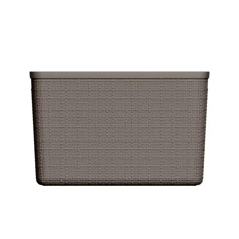 Curver Jute Large Grey Plastic Storage Basket 