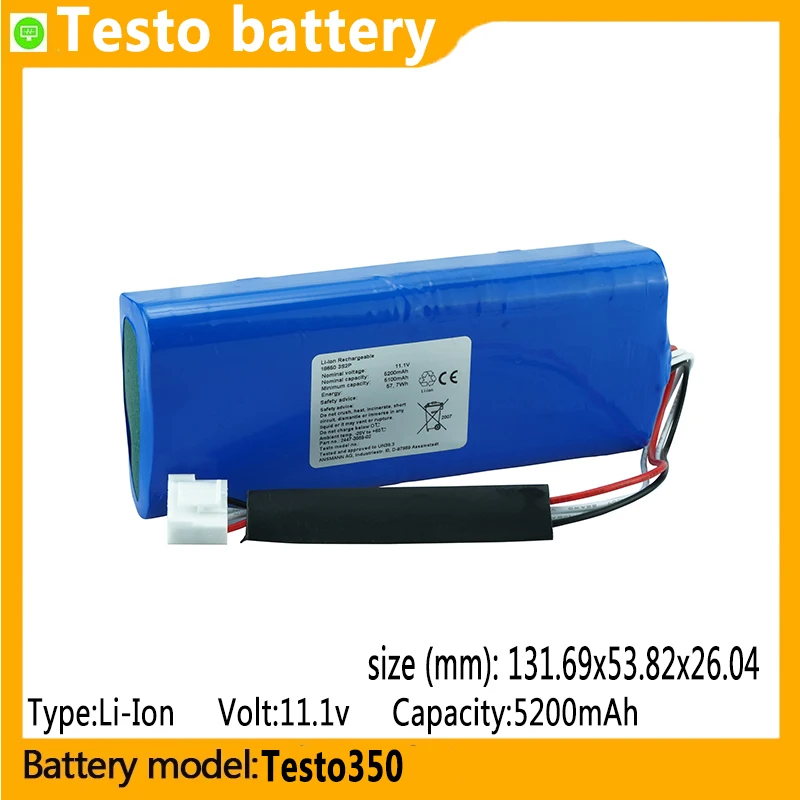 Testo350 Capacità 5200Mah 11.1V Batteria Agli Ioni Di Litio Adatta Per, Analizzatore Testo 350,350K, Analizzatore Di Fumi