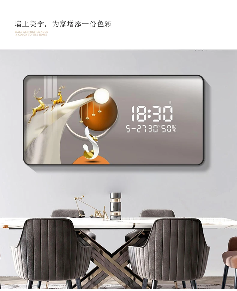 Description Picture 5 of itemBig Size Modern Wall Clocks Chinese Style Mechanism Interior Luxury Art Mural Wall Watch Kitchen Horloge Ornaments Home Decor