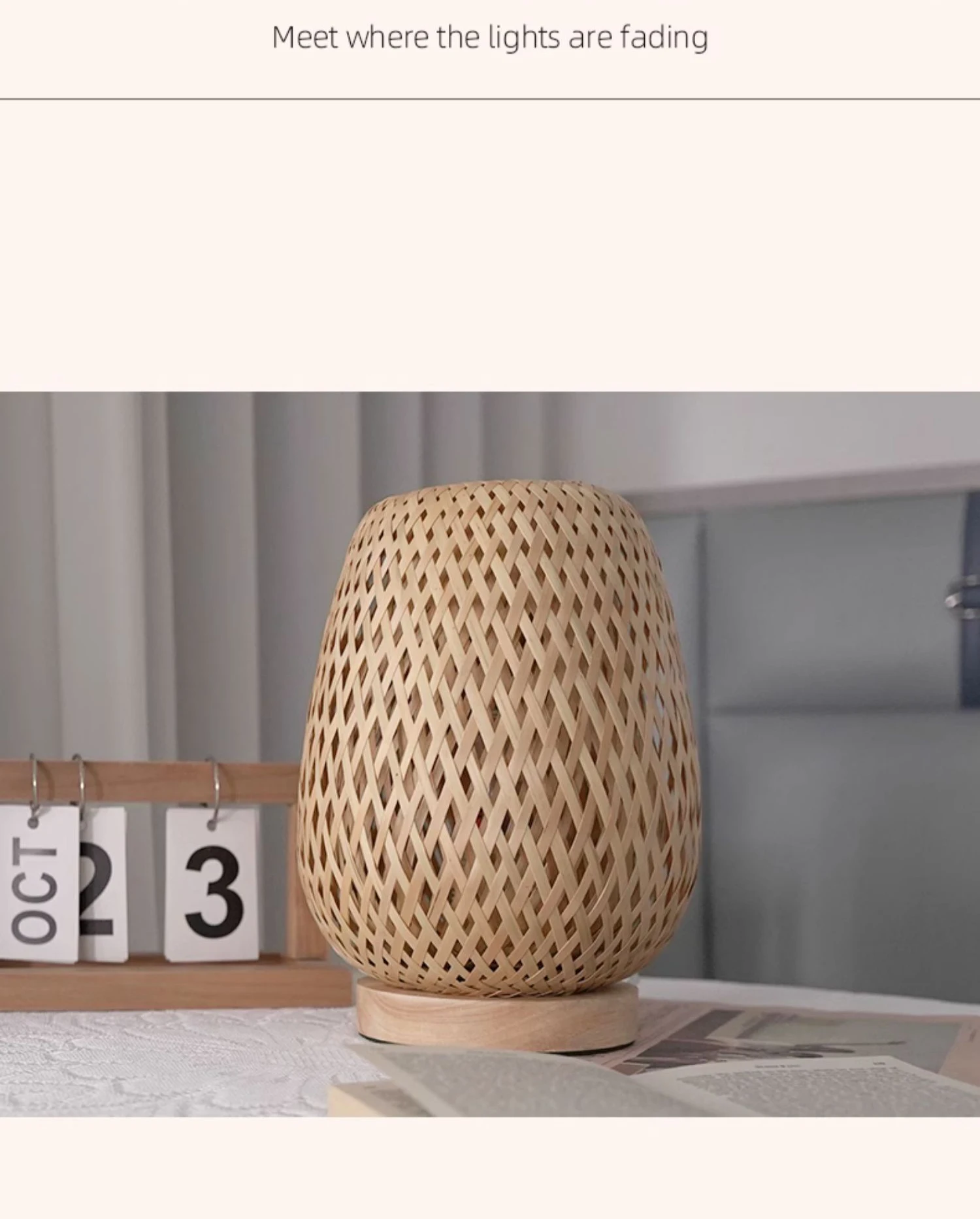 Bamboo Woven ProductsSimple Bedroom Study Table Lamp Bedside Table Lamp Bamboo art Warm Decoration Desktop Japanese Lamp