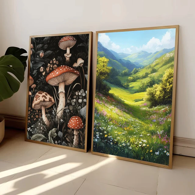 Rustic Wildflower Landscape Poster 2