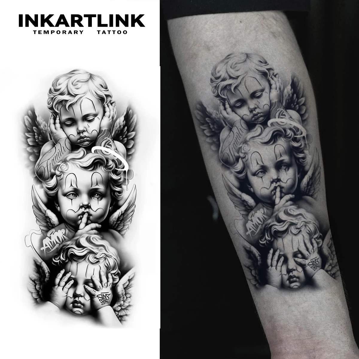 Anjo e Demônio Desenho Tattoo: A Solução Perfeita para Quem Quer uma  Tatuagem Temporária Impactante sem, image size:1200x1200