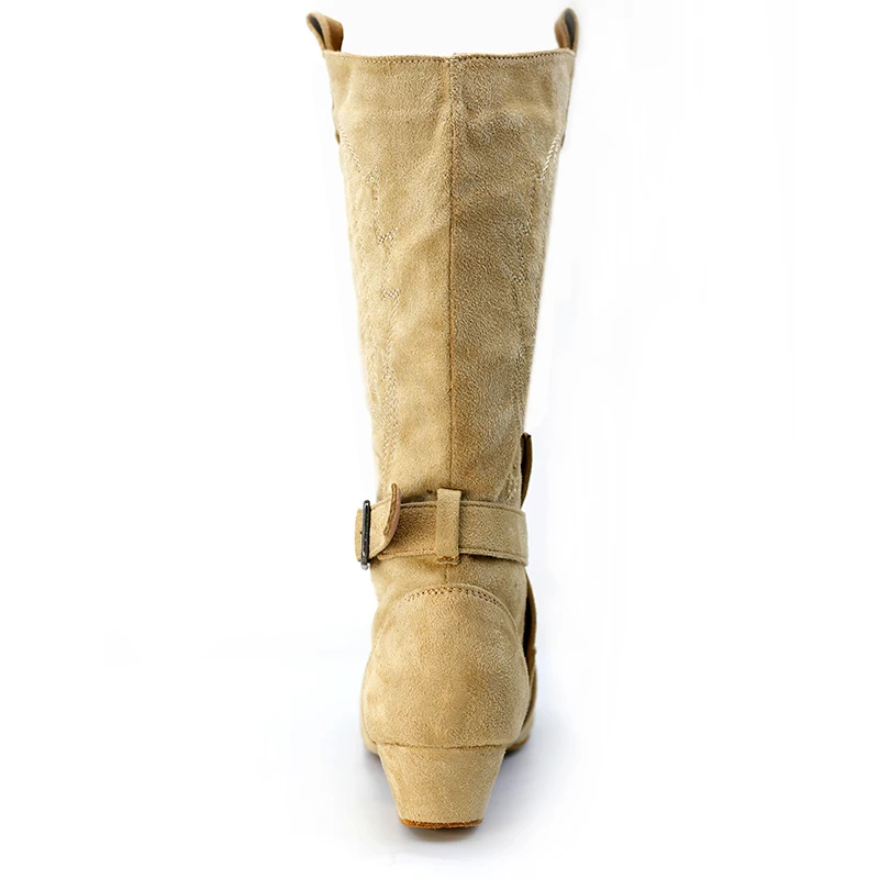 Women Latin Dance Boots Soft Ballroom Low Heel Salsa Dancing Shoes