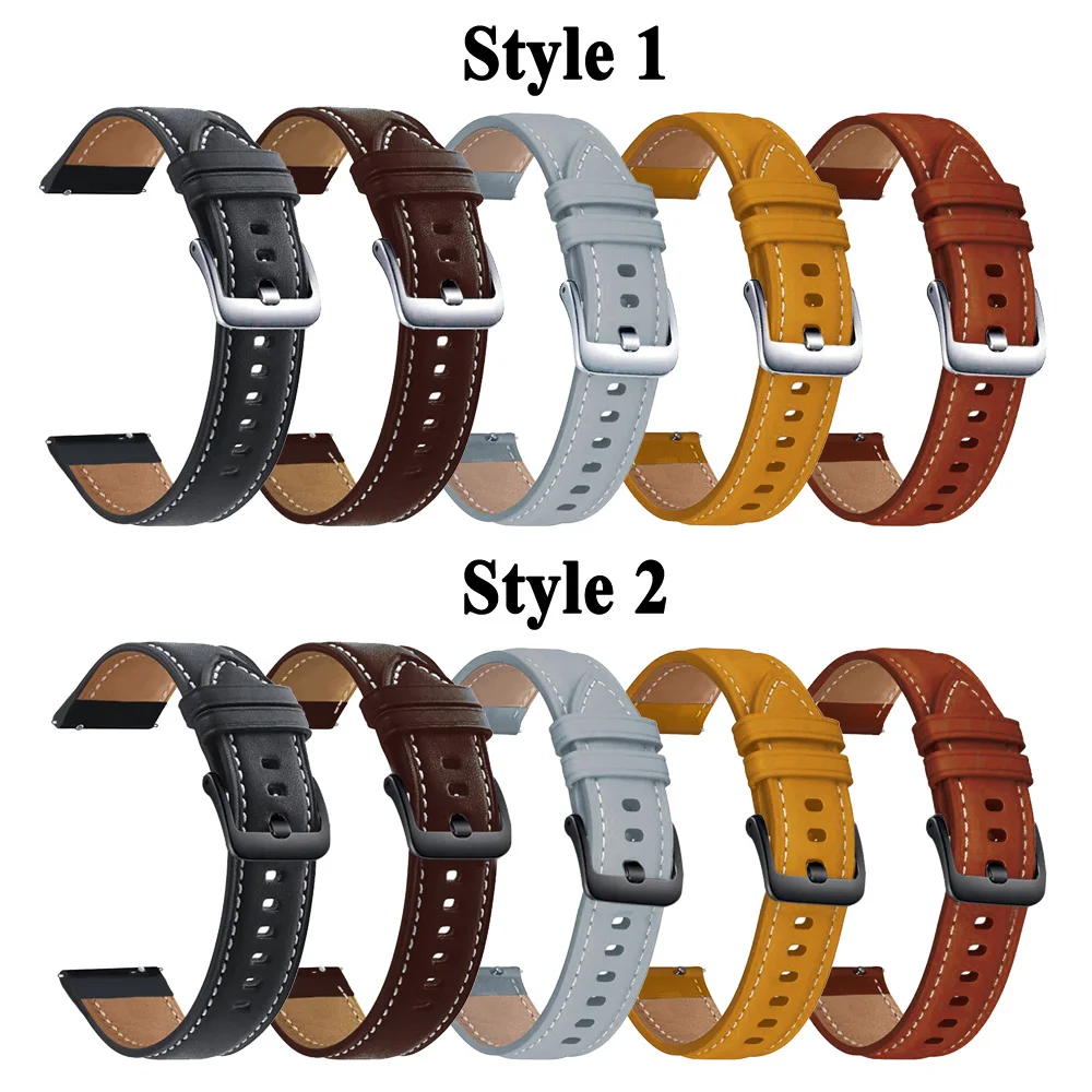 Premium 22mm Leather Watch Strap Bracelet - Replacement Accessory