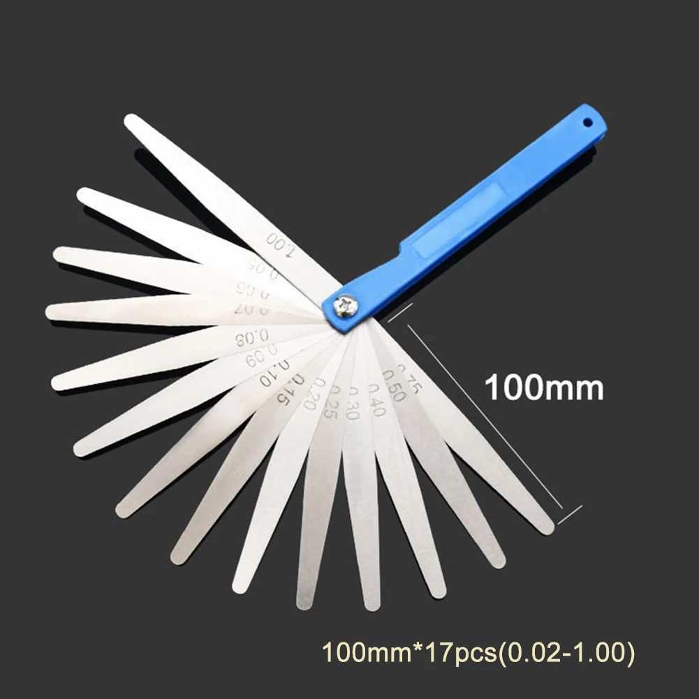 Measurement Height Limit Gauge Tools 17 Blade Thickness Tappet Valve Feeler Gauge Set Filler Measuring Ruler Tool