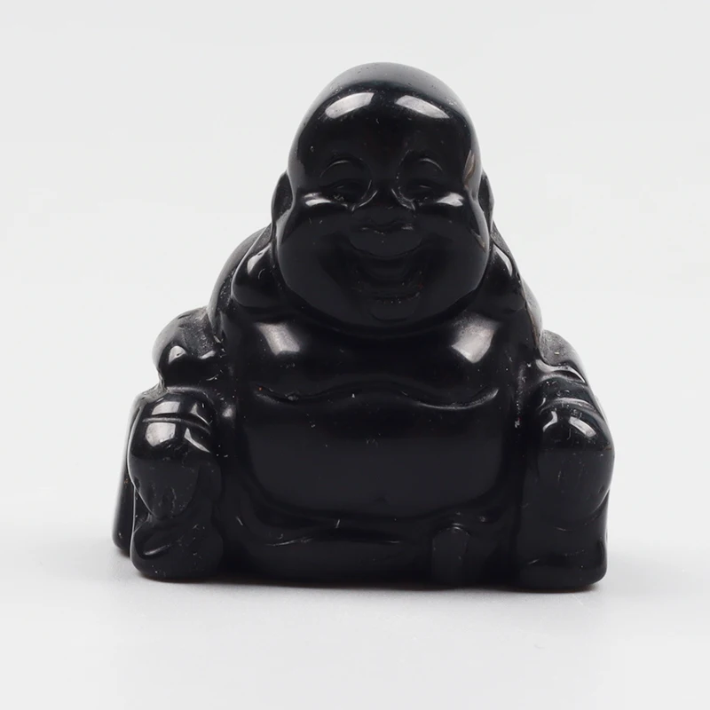 Jade Buddha Figurine 1.5” Hand Carved Natural Green Gemstone Reiki Crystal Hea
