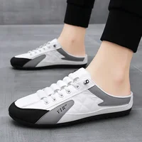 Temu Spring New Casual Trendy Men's Slippers Half Drag Shoes Plus Size Cross-Border Supply PVC Sole Men's Sandals