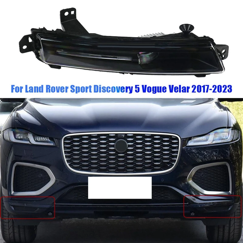 

LR082053 LR098340 Right Front Bumper Fog Lamp for Land Rover Sport Discovery 5 Vogue Velar 2017-2023 Fog Light Assembly