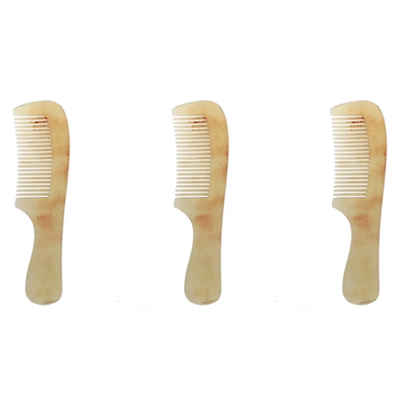 

Профессиональная расческа для волос с рогом быка для красоты в розницу 3 шт, спа-салон для массажа