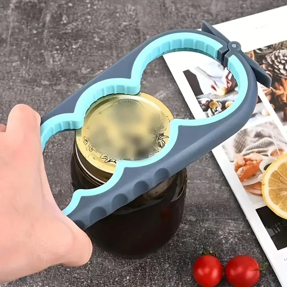 4 in 1 Multi Function Can Opener Bottle Opener Jar Opener Kit with Silicone Handle for Children Elderly Arthri can opener,bottle opener,kitchen tools,multifunctional tool