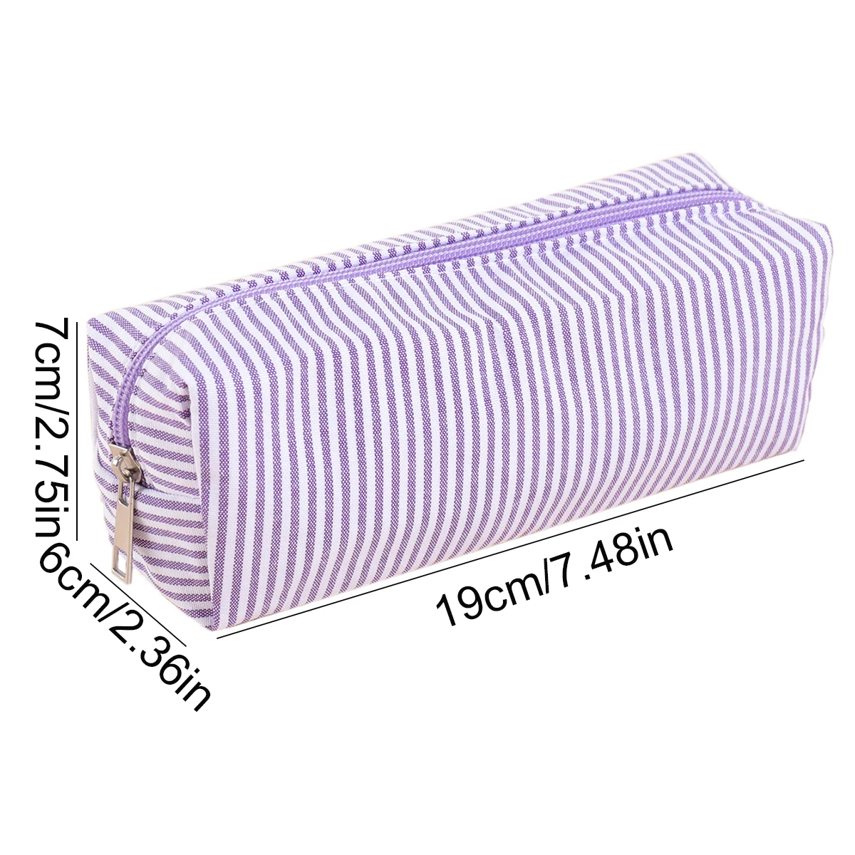 시어서커 대용량 필통, 학생용 스트라이프 패턴 학교 사무실 문구류 보관, 휴대용 캠퍼스 핸드백