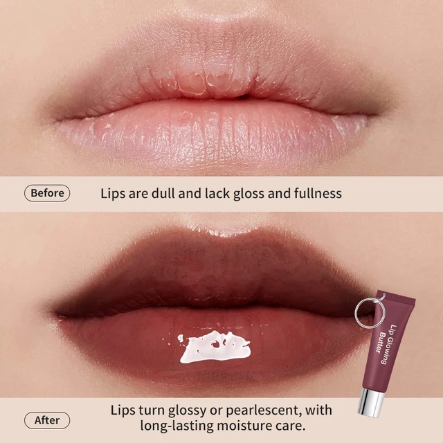 Lip Oil Plumper Long Lasting Lip Gloss Keychain Glowing Butter Moisturizing Pink Nourishing Makeup Care Hydrating Lipstick