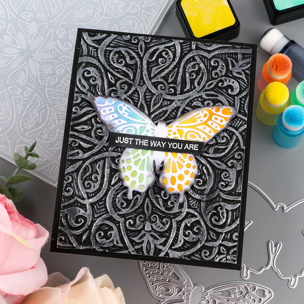 3D Embossing Folder Retro Patterns Leaves Branches Clouds Background For DIY Scrapbooking Paper Craft Cards Photo Album Making