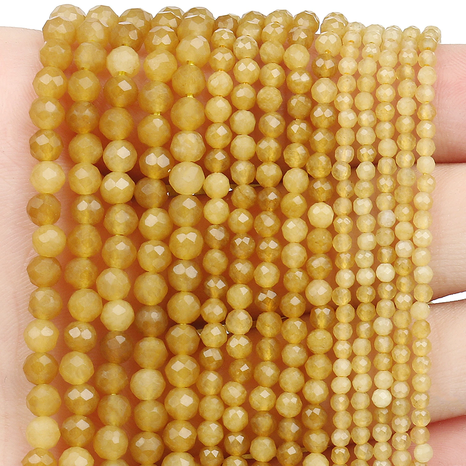 Faceted Yellow Gemstone Spacer Beads 3
