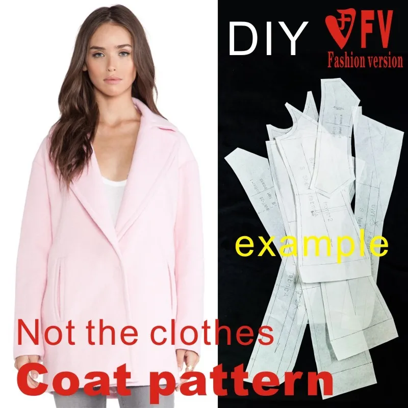 Clothing DIY Overcoat Sewing Pattern Coat Sewing Template Cutting drawing BFY-45