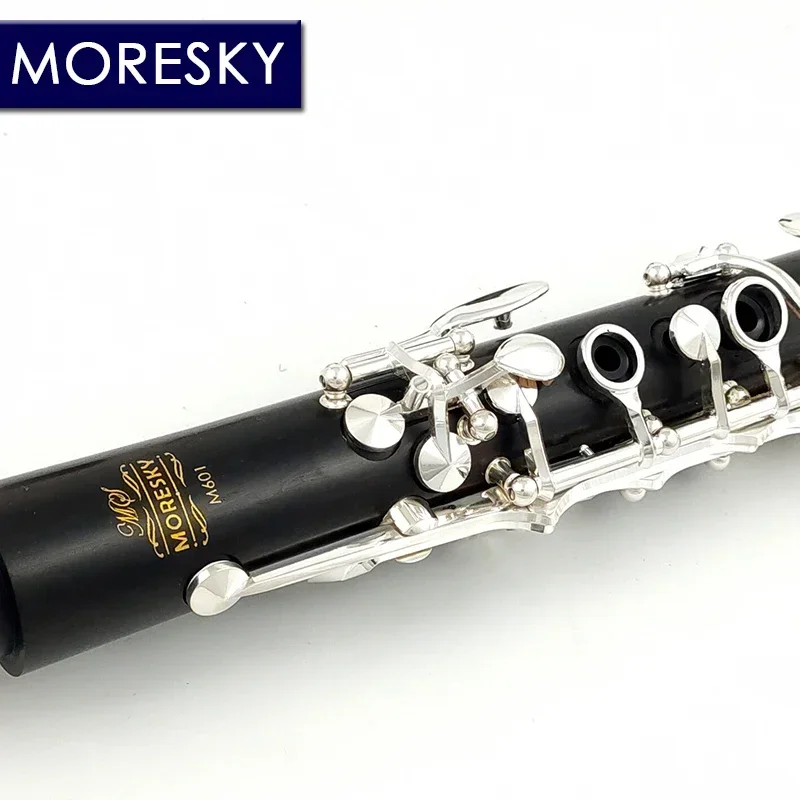 MORESKY Clarinet Bb Wood Ebony Silver Plated 17 Keys Grenadilla Sib Klarnet M601