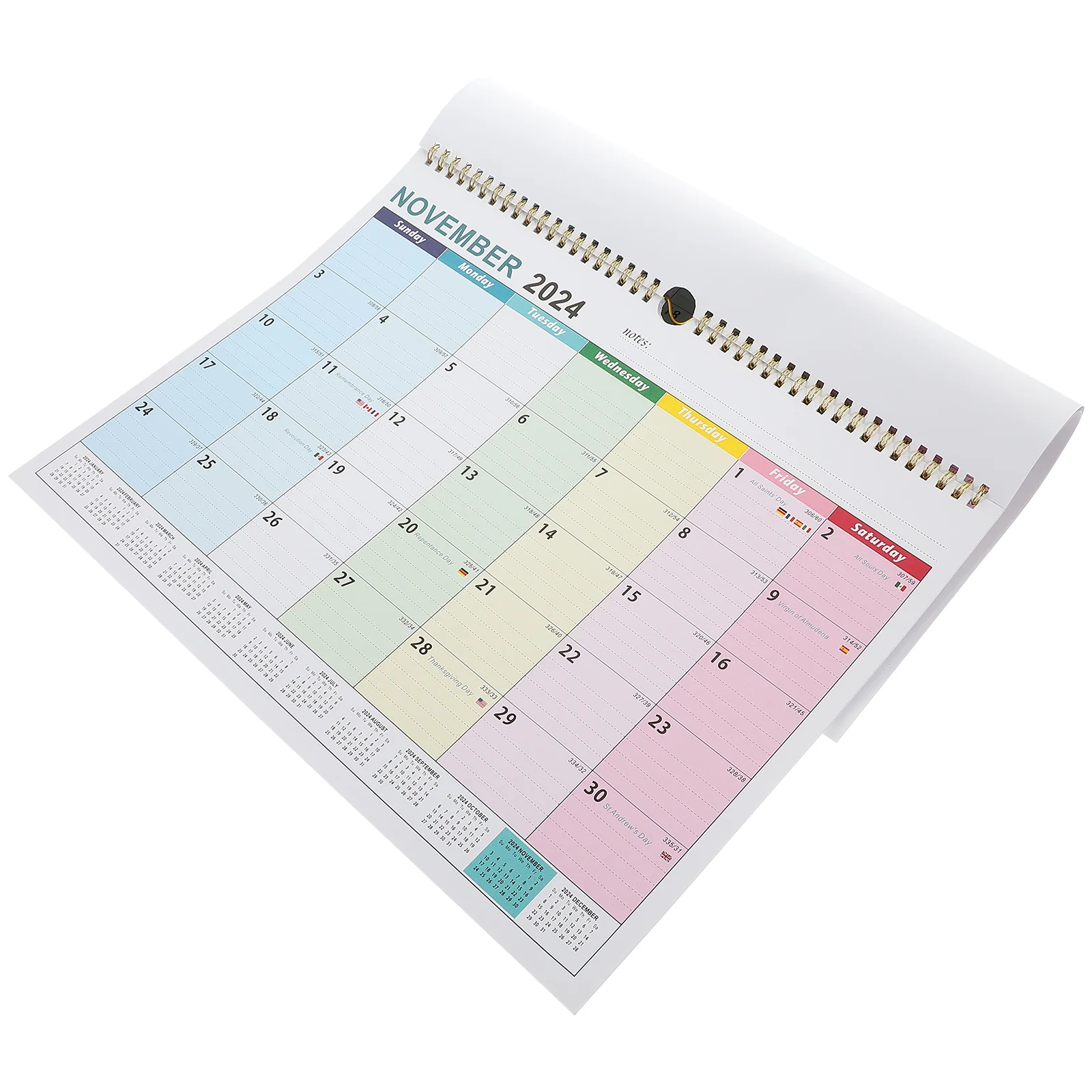 

2024 настенный календарь, прозрачный напечатанный подвесной офисный ежемесячный аксессуар для нежного планирования