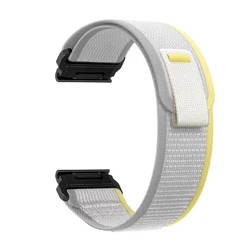 Trail Loop Nylon Strap - 22/26mm Adjustable Sports Wristband - QuickFit 22mm (Yellow White)