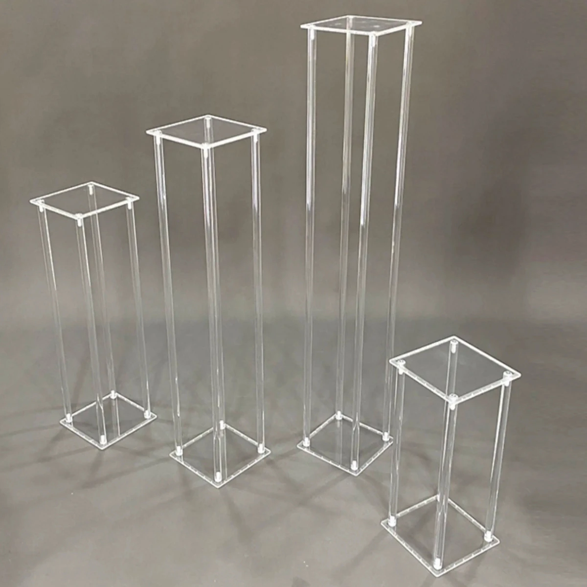 4pcs/12pcs)10pcs)acrylic flower stand square frame road guide hotel main table geometric transparent flower stand wedding stage