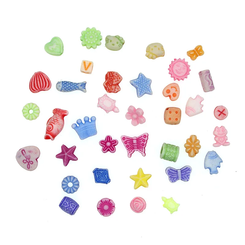 50pcs/lot 30-40 Shapes Mixed Random Scrapbook Colorful Beads Sewing Buttons DIY Material Findings 6-16mm BD0010