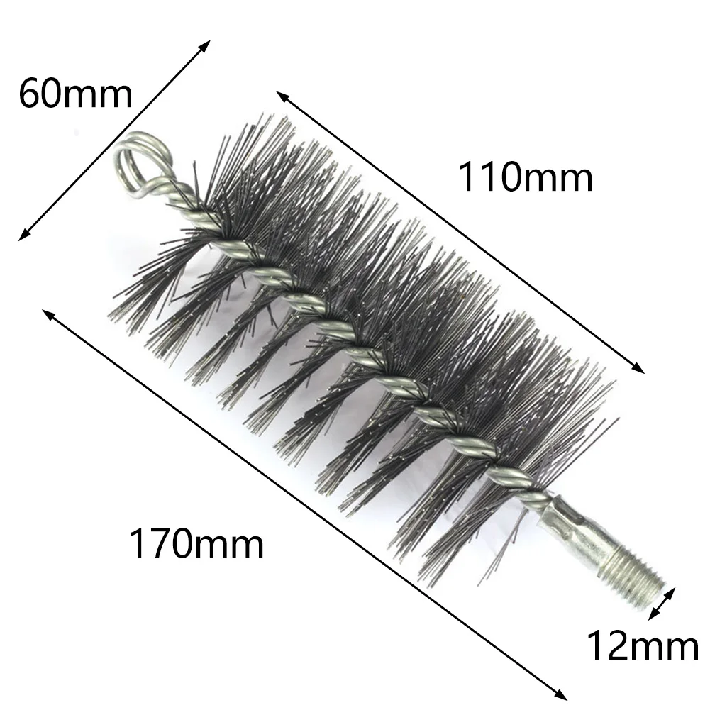 1pcs 50mm/60mm/120mm Screw Chimney Brush Cleaning Brush Steel Wire Fireplace Flue Pipe Brushes For Roof Cleaning Tools