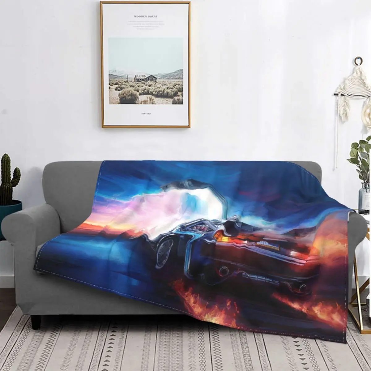 

Back To The Future Blanket Delorean Time Machine Flannel Awesome Soft Throw Blanket for Coverlet Spring Autumn