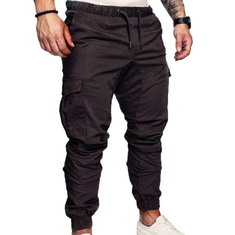 Pantaloni Jogging Uomo Con Tasche - Vita Alta Elastica, Fitness Training, Loose Fit, Rosso, XXL, Misto Cotone