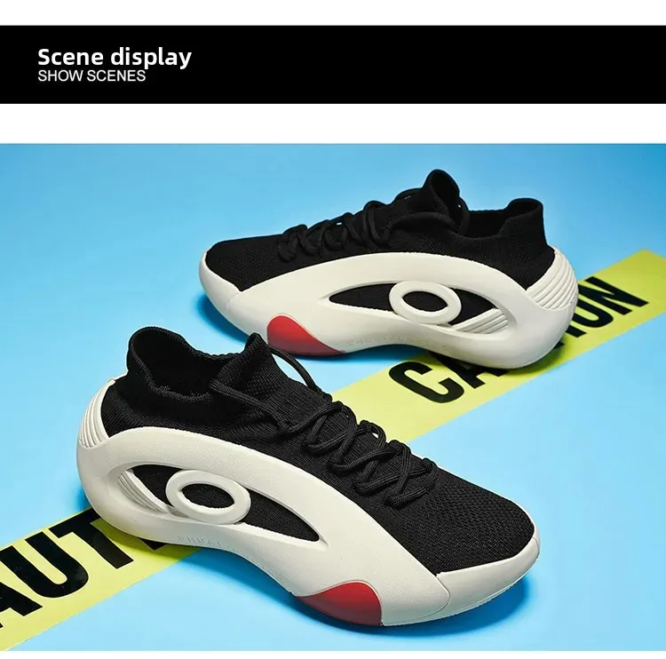 New 2025 Men's High-End Summer Shoes Trendy Versatile Mesh Breathable Thick Bottom Youth Running Sports Casual Shoes