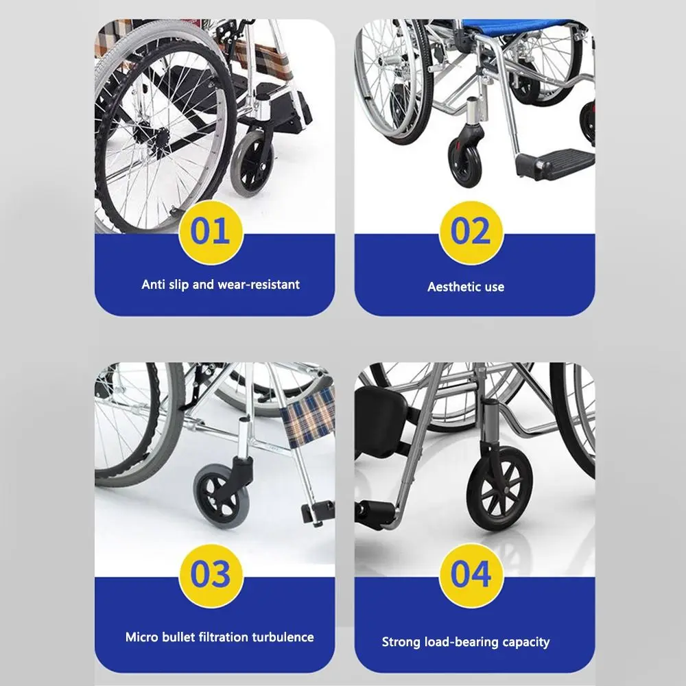 Rubber Wheels Anti Slip 6 Inch Solid Tire Shopping Cart Wheelchair Caster Travelling Trolley