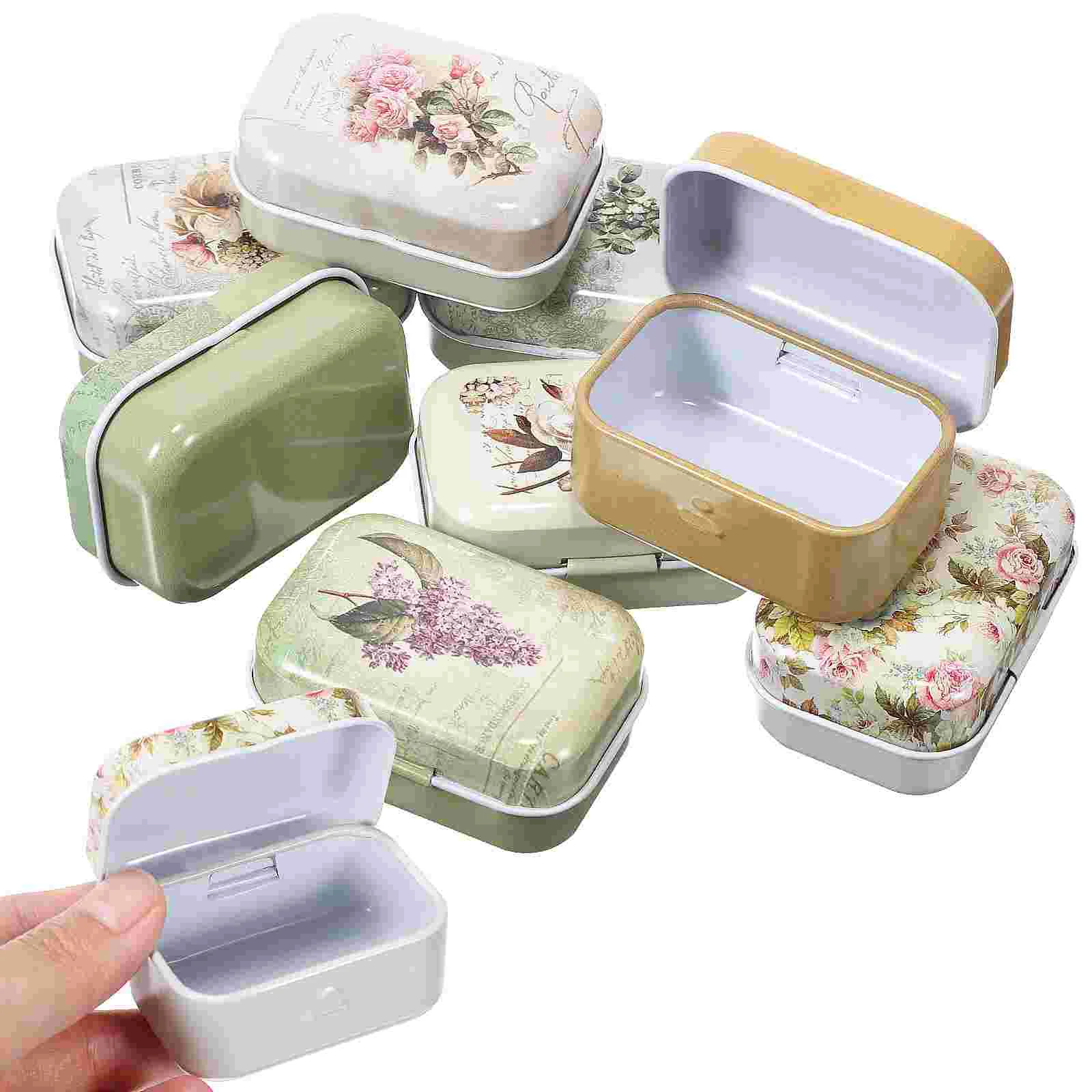 

Tin Boxes Vintage Jewelry Box Trinket Box Small Jewelry Box With Lid Flower Organizer Box Vintage storage iron box