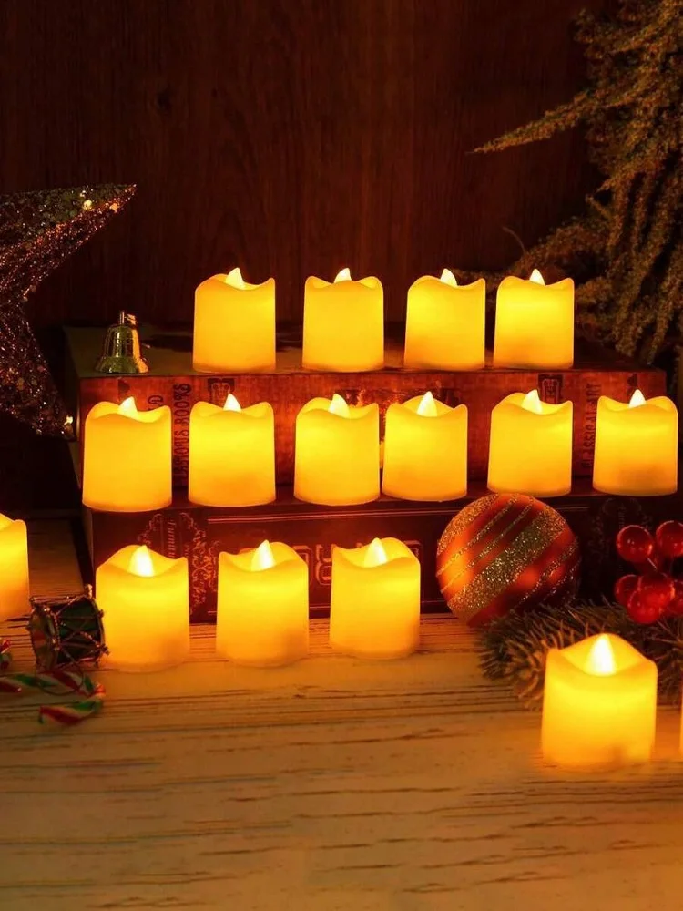 Flickering LED Ivory Electronic Candle, Flameless Tealight Candle, Battery Operated LED Tealight Candle, Ideal for Weddings, Tab - Image 3