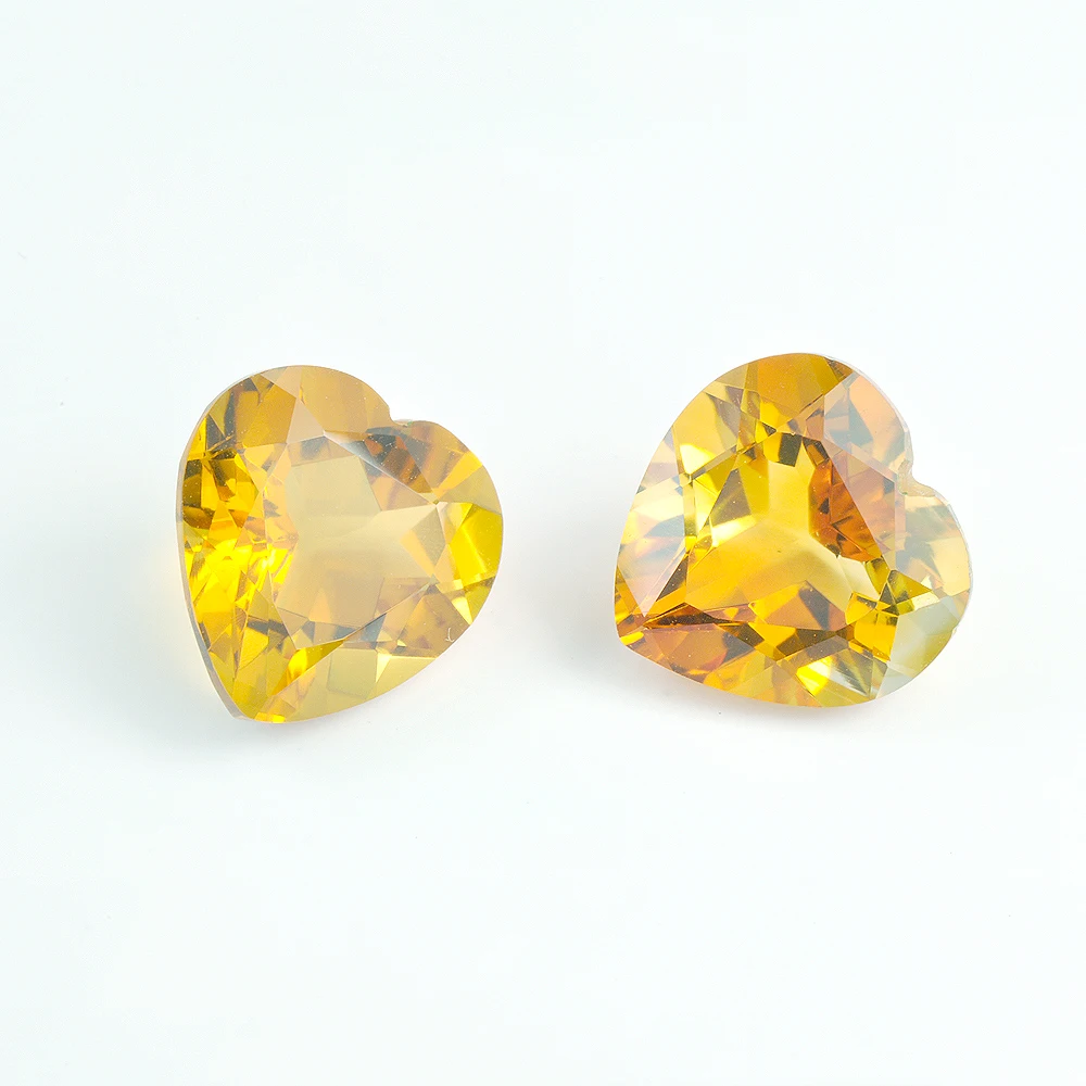 Eye Clean Natural Citrine Heart Shape Facet Cut Loose Gemstone For Jewelry Making 20pcs 4mm-7mm