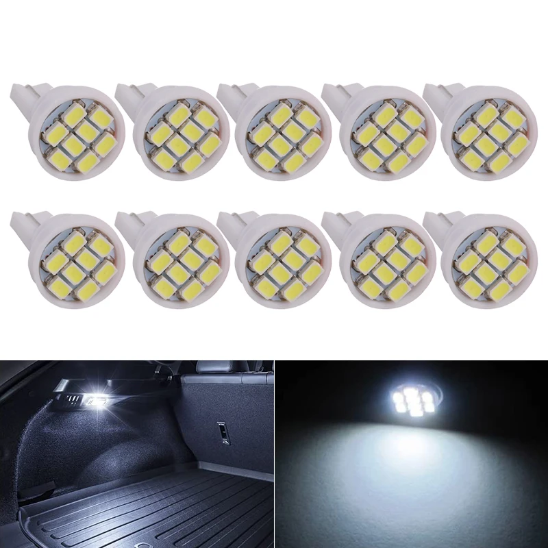 

10 / 50 PCS T10 Светодиодная лампочка W5W 194 Светодиодный клиновидный боковой фонарь 12V 8SMD 7000K Белый автомобиль Внутренний купол Дверь карта Чемодан