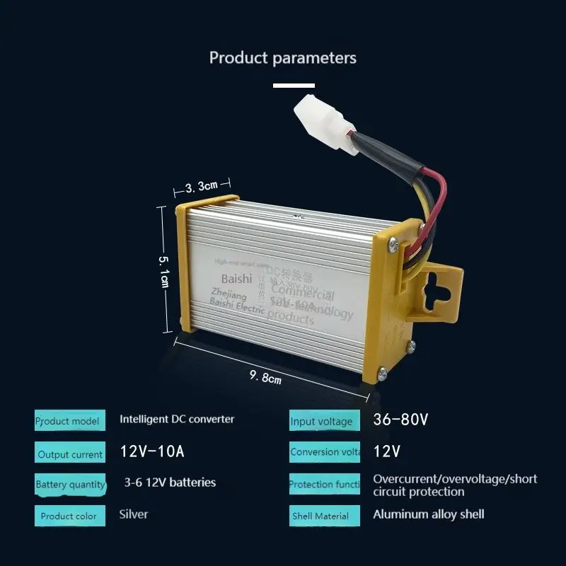 Electric Vehicle Converter 48V60V72V to 12v10A15A20A25A30A tricycle general purpose converter