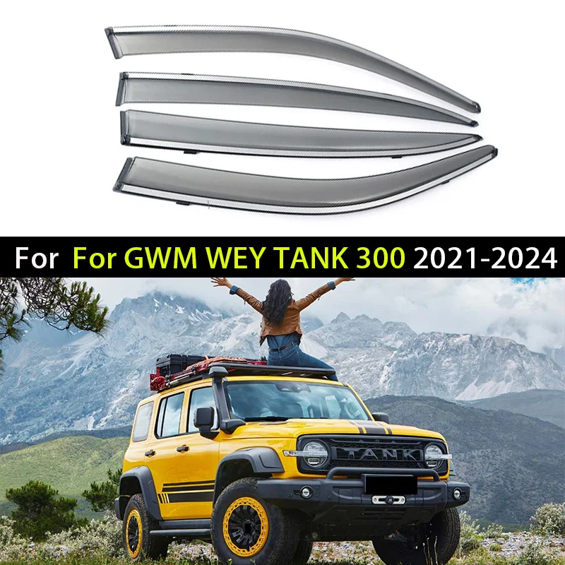 Car Window Visor For GWM WEY TANK 300 Window Deflectors Rain Guard Weathershield Sun Rain Guard