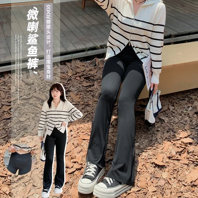 

Осенняя одежда, женские узкие штаны для йоги, женские леггинсы-клеш, уличная одежда в Корейском стиле, повседневная спортивная одежда для тренировок, спортивные расклешенные Широкие штаны