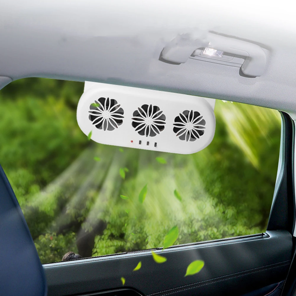 Solar Powered Car Mounted Ventilation Fan Vehicle Mounted Thermostat Car Exhaust Fan Air Circulation Exhaust USB Energy Saving