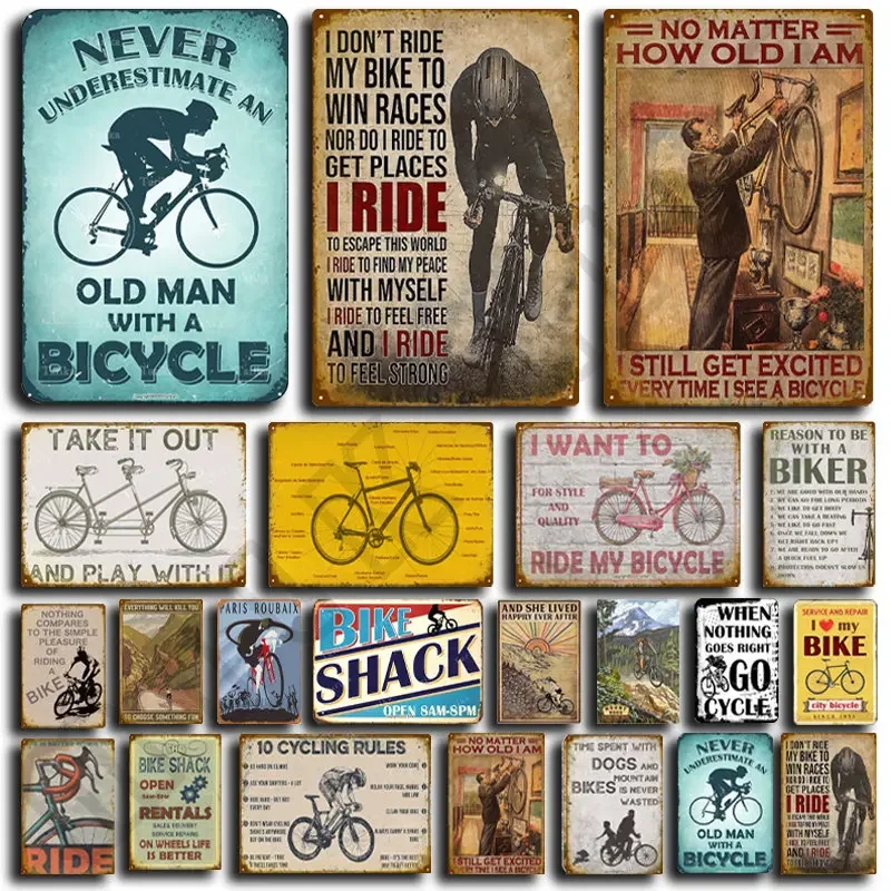 

Life Is Like Riding A Bicycle Bicycle Parking Iron Poster Painting Tin Sign Vintage Wall Decor for Cafe Bar Pub Home Beer Decor