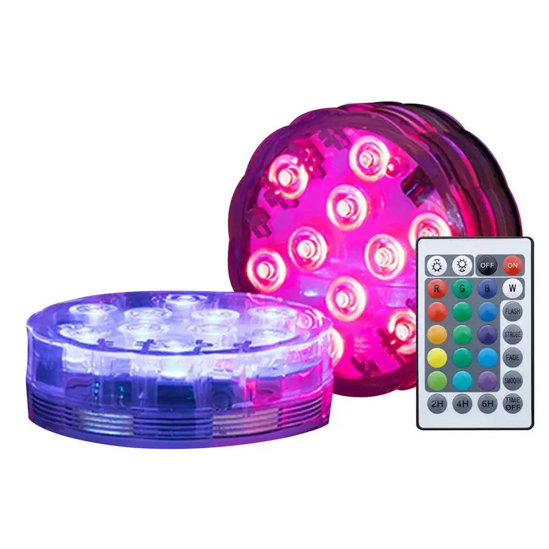 

Submersible Pool Lights Submersible LED Lights With Magnet And Suction Cups RF Remote Pool Lights Ip68 Waterproof Underwater