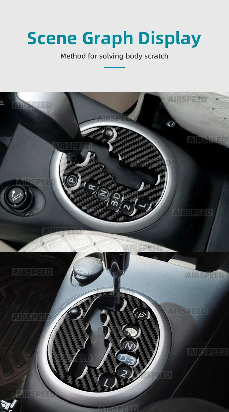 Für Suzuki Swift ZC31S 2005-2010 Echte Weiche Carbonfaser-Aufkleber LHD RHD Auto Schalthebel Innenverkleidung Innenausstattung Zubehör – Detail 9