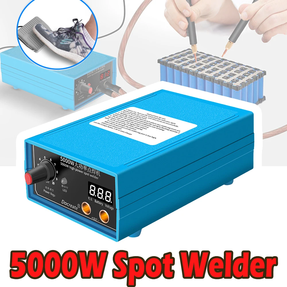 Saldatrice A Punti Portatile 5000W Saldatrice A Punti Portatile Ad Alta Potenza Saldatrici Regolabili A Corrente Portatile 0-800A Per Batteria 18650
